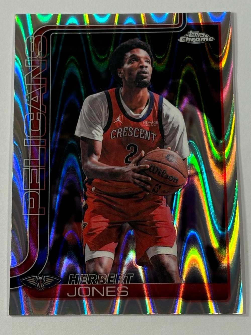 [5/$20] 2025-26 TOPPS CHROME NBA UPDATE HERBERT JONES #114 WAVE REFRACTOR CARD